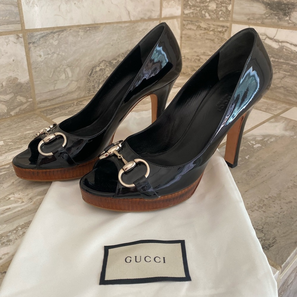 Gucci Horsebit Open Toe Heel